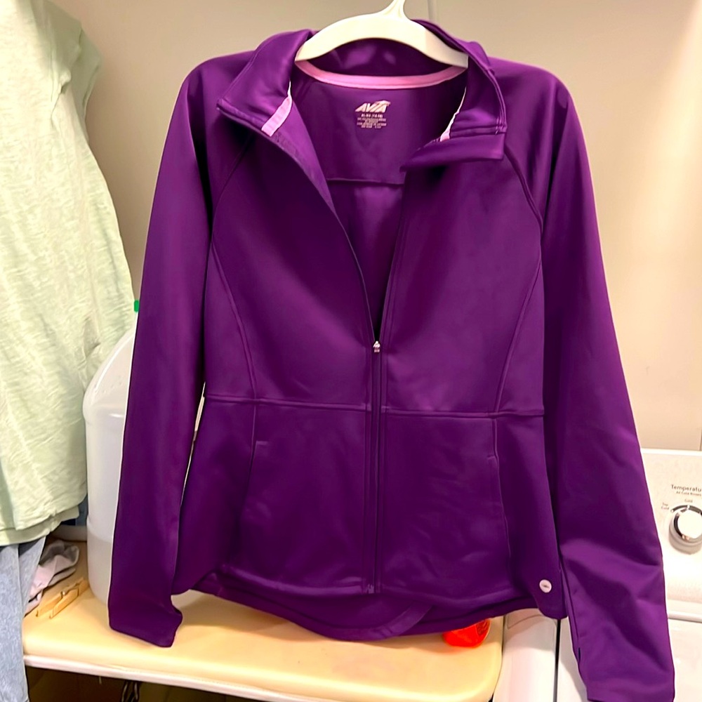 Purple long sleeve jacket with pockets. Work jacket .